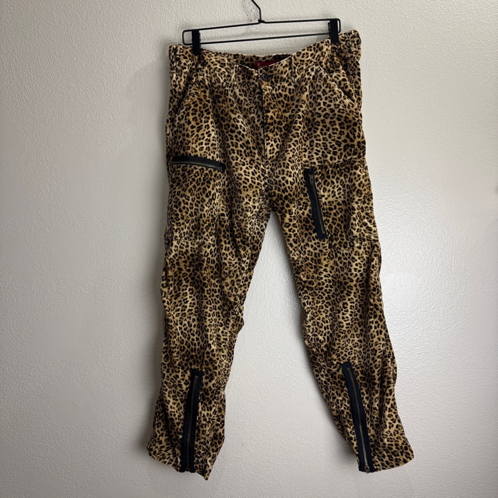 Supreme Vintage Velvet Pants Leopard MFG Heavy Duty Size 36